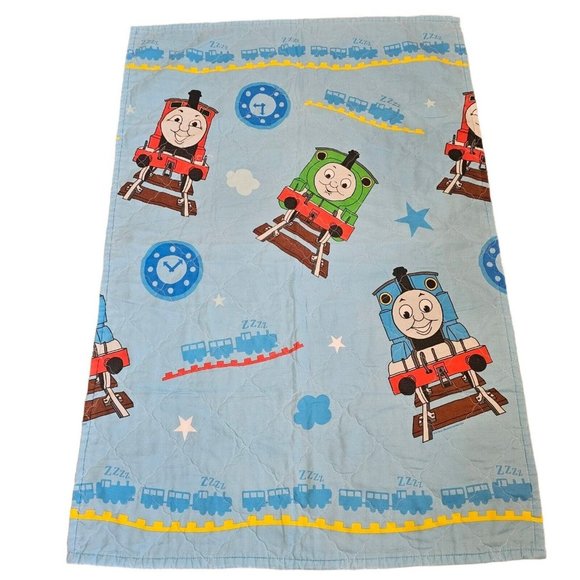 Thomas Train Engine Friends Blue Crib Toddler Comforter Blanket Blue 2004‎ 40x58 - Picture 8 of 8
